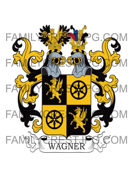 Wagner Family Crest - von Wagenhoffen, Austria 1737