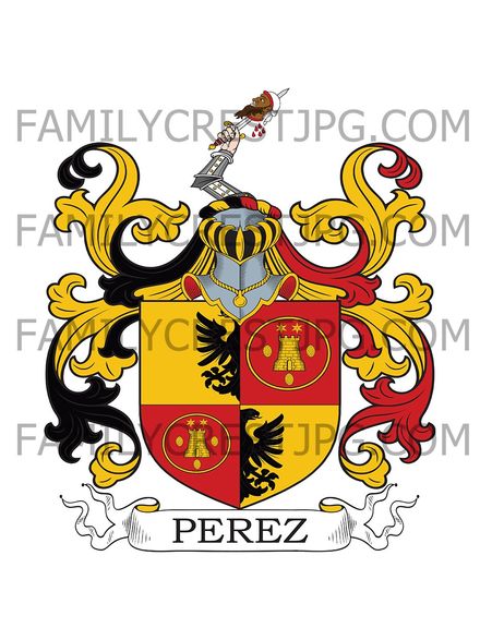 Perez Family Crest - de Baron 1613