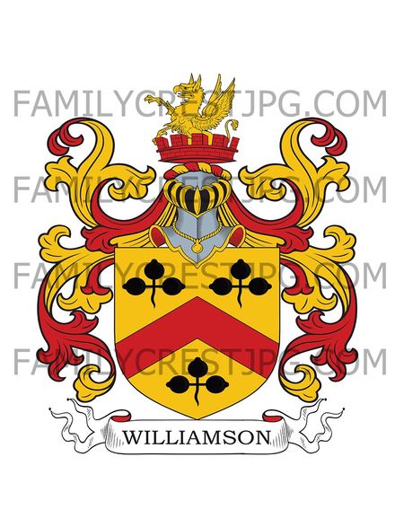 Williamson Family Crest - Burton, co. Nottingham, England