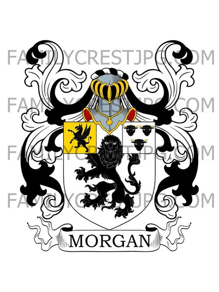 Morgan Family Crest - Langston, co. Monmouth, Wales 
