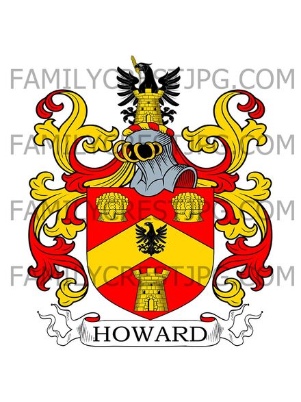 Howard Family Crest - Clapham Park, co. Bedford, England