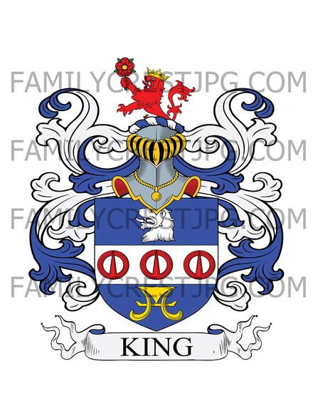 King Family Crest - Saxlingham, co. Norfolk, England