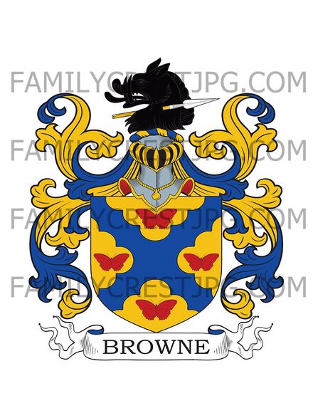 Browne Family Crest - Winslow, co. Leicester, England