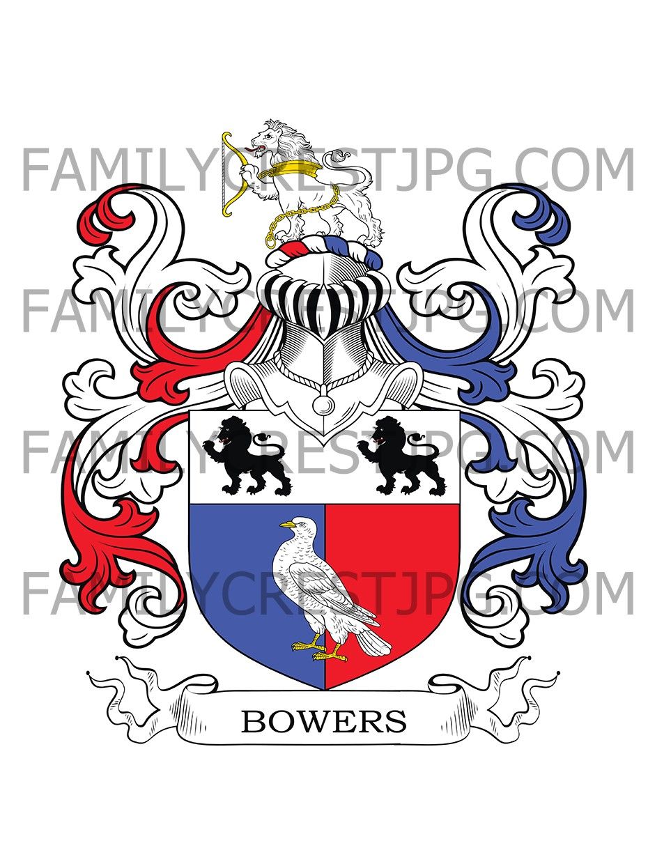 Bowers Family Crest - Chichester, co. Sussex, England
