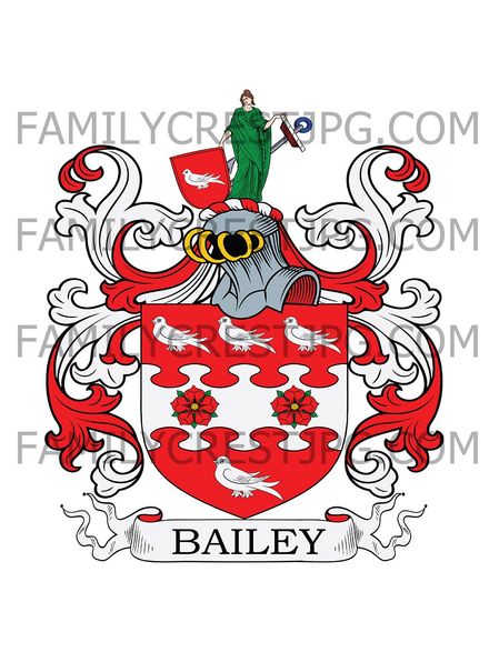 Bailey Family Crest - Stretford, co. Lancashire, England