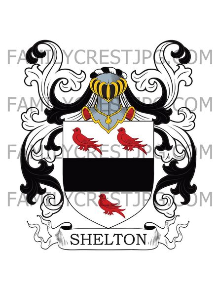 Shelton Family Crest - Norfolk, England