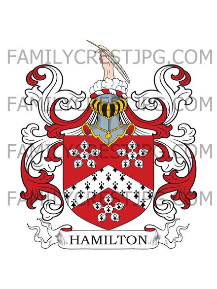 Hamilton Family Crest - Pencaitland, co. Haddington, Scotland