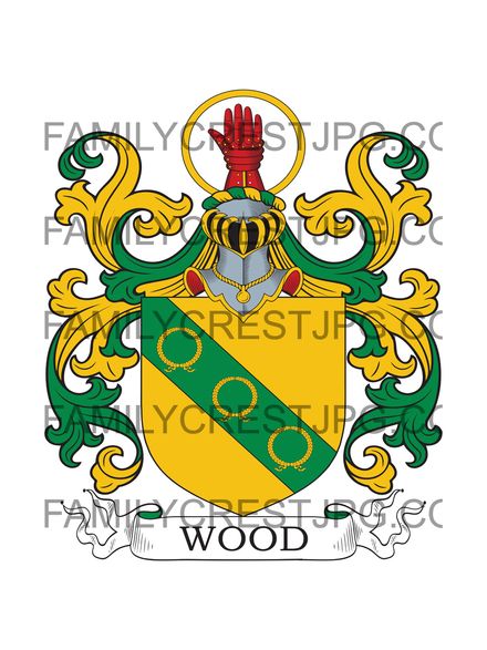 Wood Family Crest - Snodland, co. Kent, England