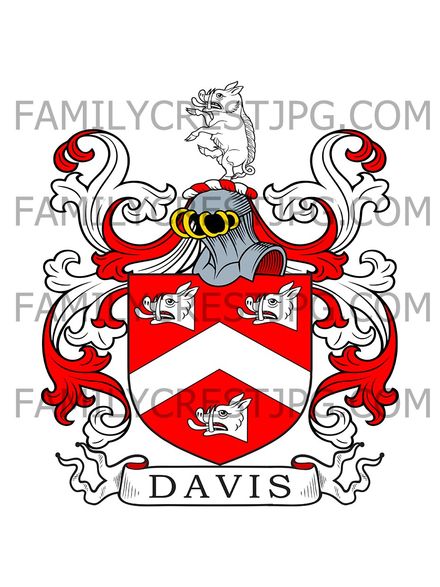 Davis Family Crest - Carrickfergus, co. Antrim, Ireland