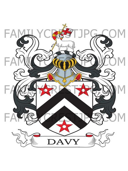 Davy Family Crest - Rose Ash, co. Devon, England