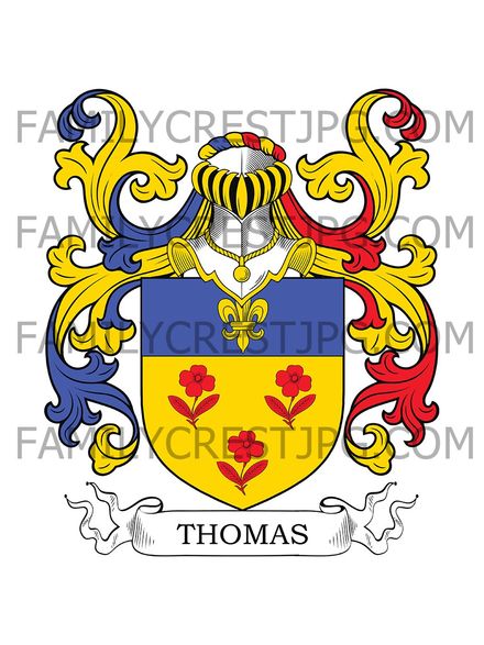 Thomas Family Crest - Guyenne &amp; Languedoc, France 