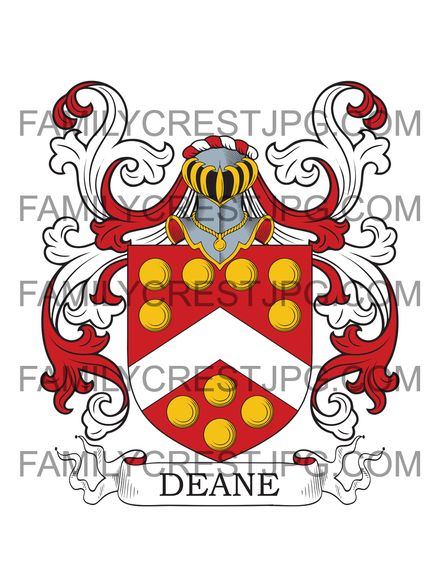 Deane Family Crest - Wiltshire, England