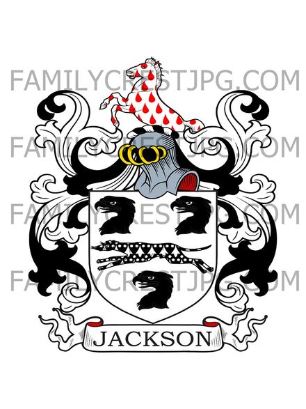 Jackson Family Crest - Duddington, co. Northampton, England