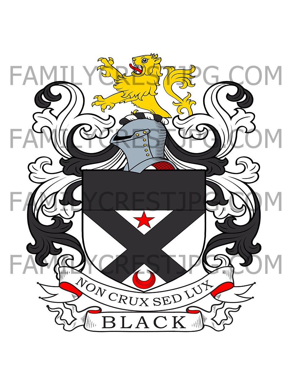 Black Family Crest & Coat of Arms – Gilbert Black 1672