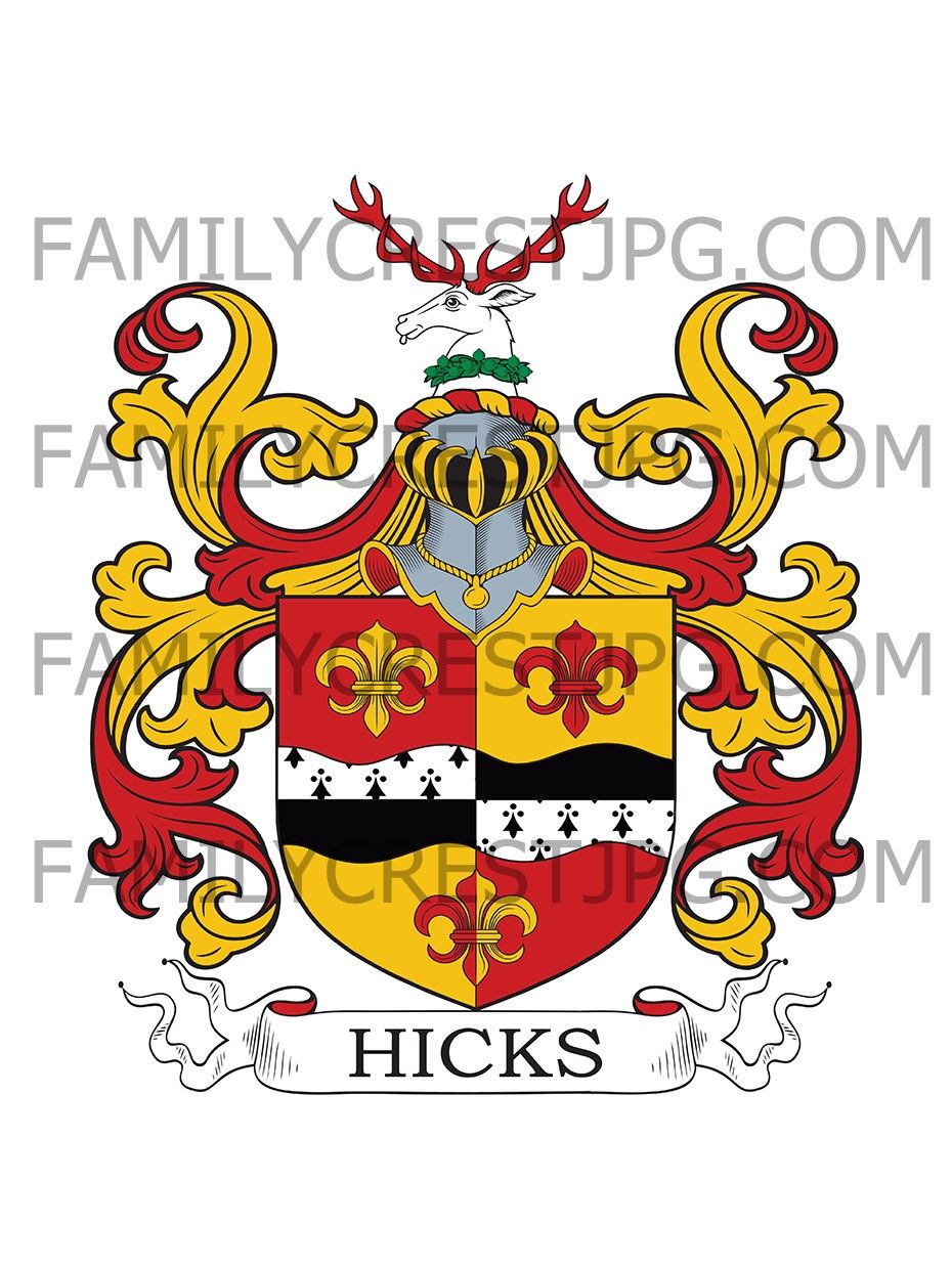 Hicks Family Crest - Kilmacanoge, co. Wicklow, & Mount Anville, co ...