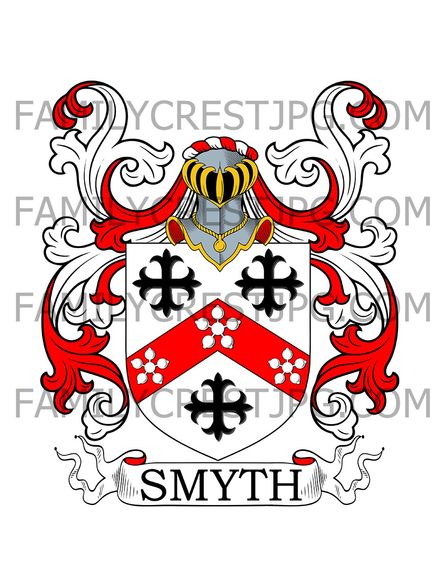 Smyth Family Crest - Walsocken, co. Norfolk, England