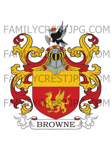 Browne Family Crest - Brenchly, co. Kent, England