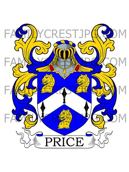 Price Family Crest - Bryn-y-Pys, co. Flint, Wales
