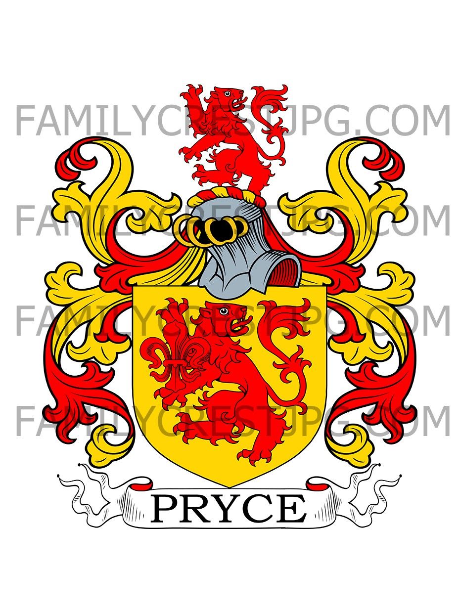 Pryce Family Crest - Cambridgeshire, England - Price