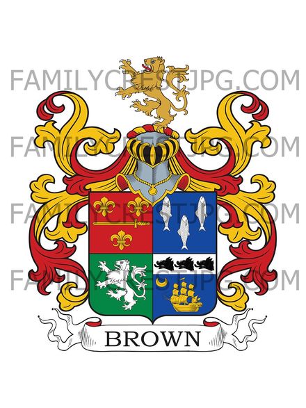 Brown Family Crest - Somerset House, England,
