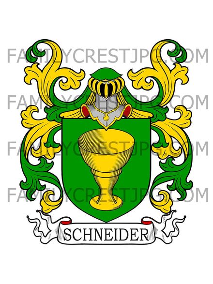 Schneider Family Crest - Alsace, France - Snider