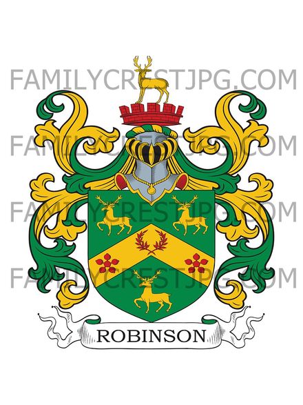 Robinson Family Crest - Bath, co. Somerset, England