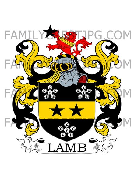 Lamb Family Crest - Brocket Hall, co. Hertfordshire, England