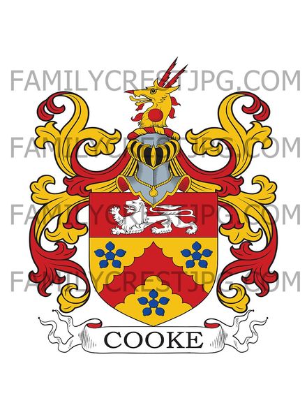 Cooke Family Crest - Linstead, co. Suffolk, Englan