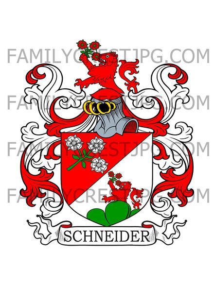 Schneider Family Crest - Snider - von Basel, Switzerland