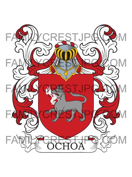 Ochoa Family Crest - Salazar &amp; Guanajuato, Spain