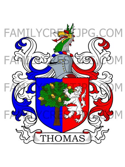 Thomas Family Crest - Whitwick, co. Hereford, England