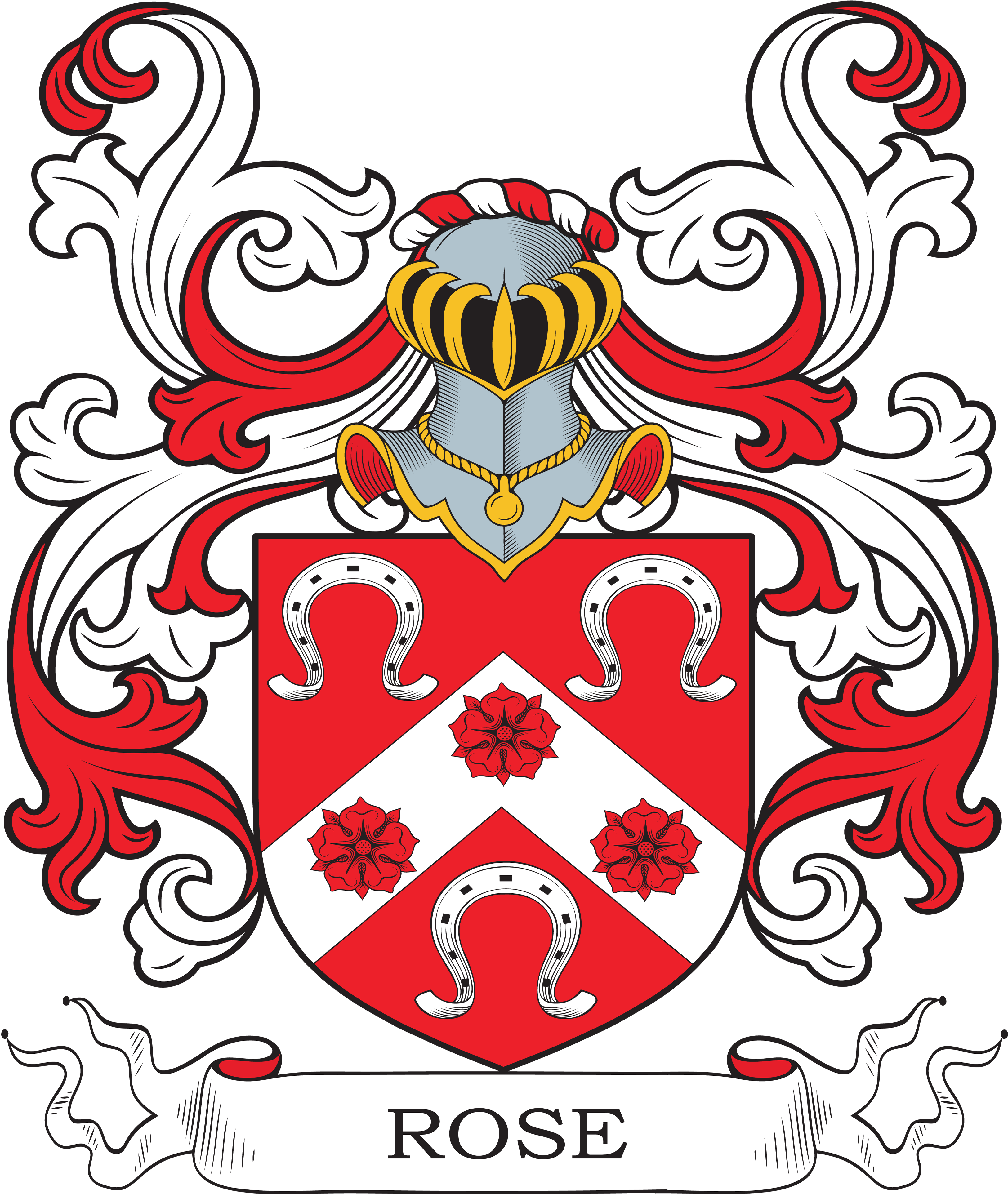 Rose Family Crests, Coat of Arms, History