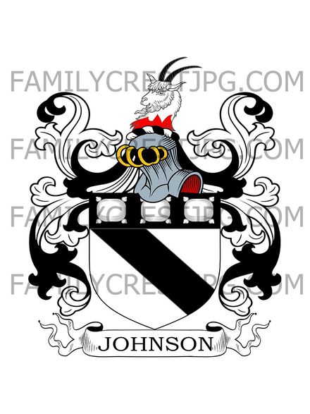 Johnson Family Crest - Bowden, co. Wiltshire, England