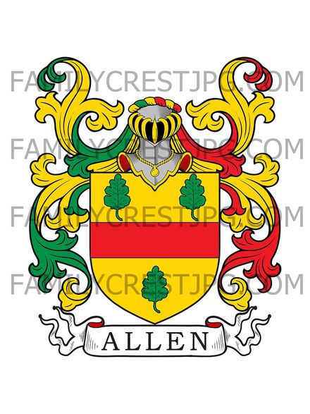 Allen Family Crest - Derbyshire