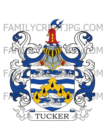 Tucker Family Crest - Exeter, co. Devon, England