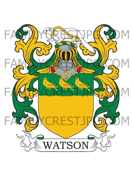 Watson Family Crest - White Webbs, Enfield, co. Middlesex,  &amp; Guisborough, co. York, England