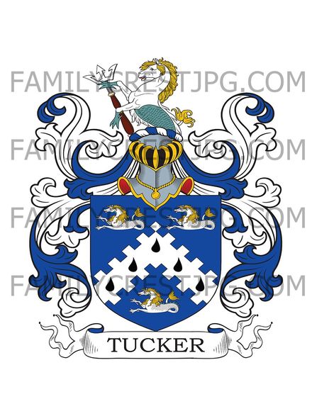 Tucker Family Crest - Farington, co. Berkshire, England