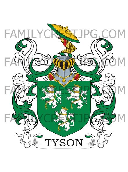 Tyson Family Crest - Gloucester &amp; Somerset, England