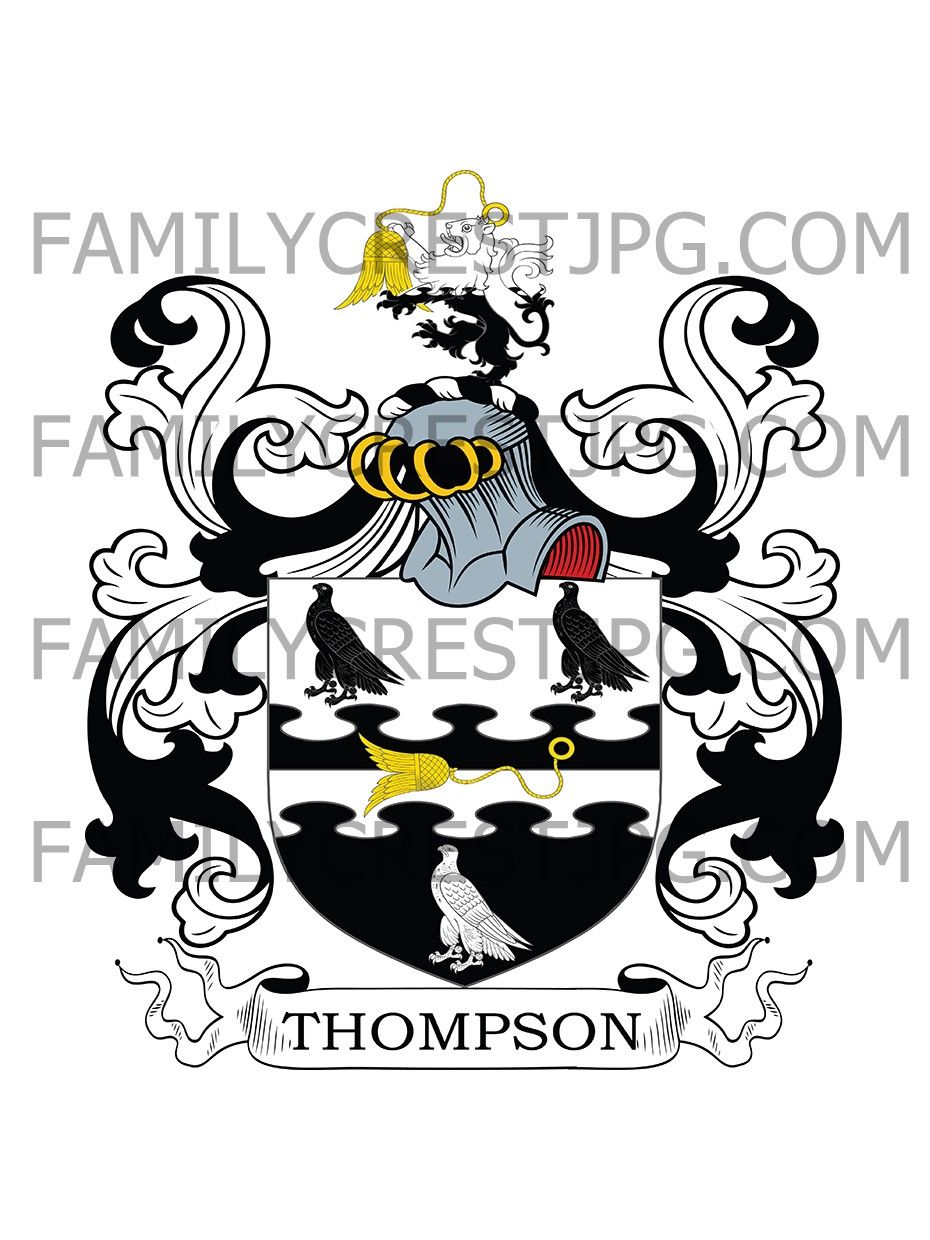 Thompson Family Crest (Thingwall Hall) | Authentic Coat of Arms