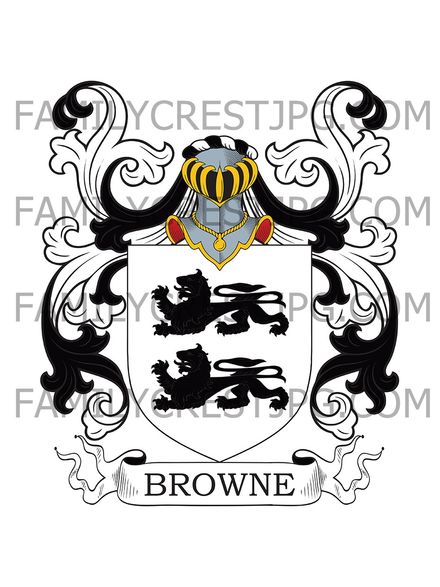Browne Family Crest - Horbling, co. Lincoln, England 
