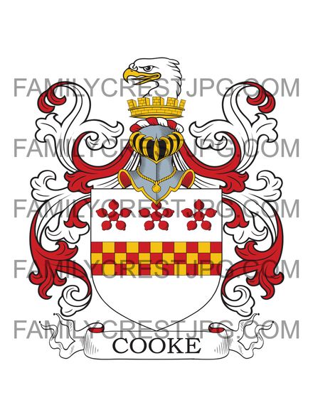 Cooke Family Crest -  London &amp; Elme, co. Somerset, England