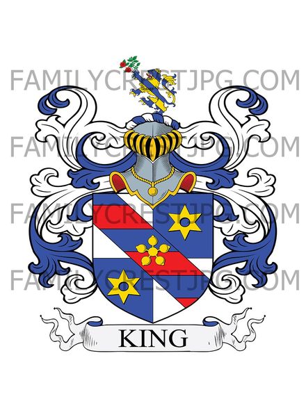 King Family Crest - Stanton Park, co. Hereford, England