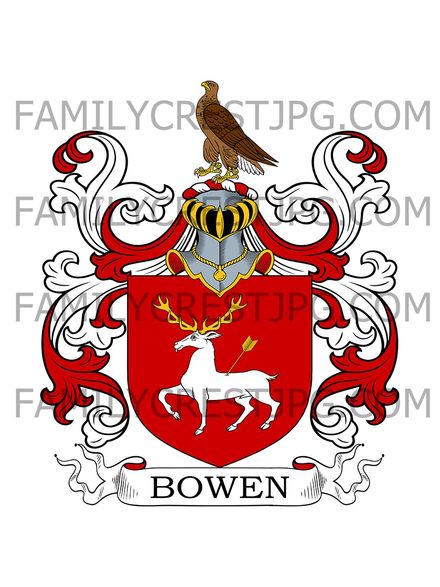 Bowen Family Crest - Milford, co. Mayo, Ireland