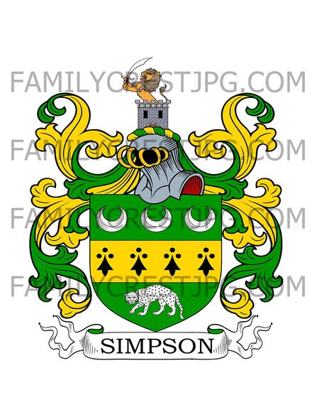 Simpson Family Crest - Buckingham, England