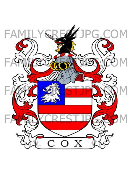 Cox Family Crest - Ballynoe, co. Limerick, Ireland