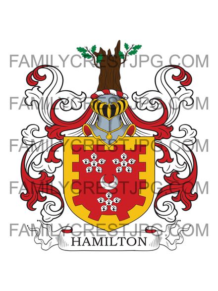 Hamilton Family Crest - Inverdovat, co. Fife, Scotland