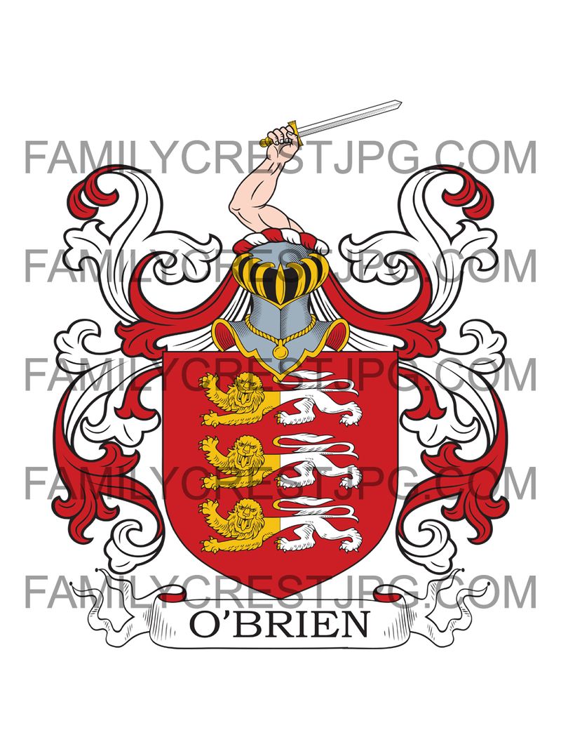 O&#x27;Brien Family Crest - Ballynalacken, co. Clare, Ireland