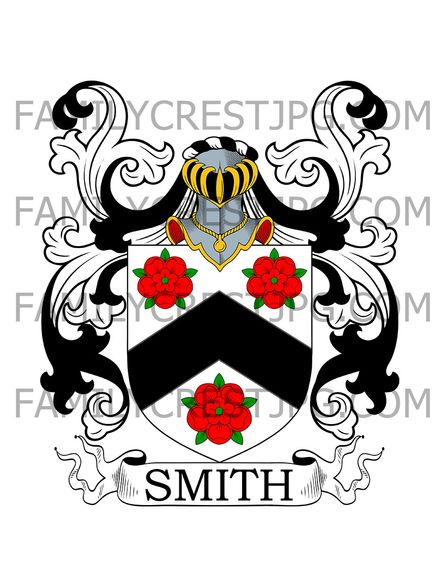 Smith Family Crest - Kerely &amp; Polehowse, co. Lancashire, England