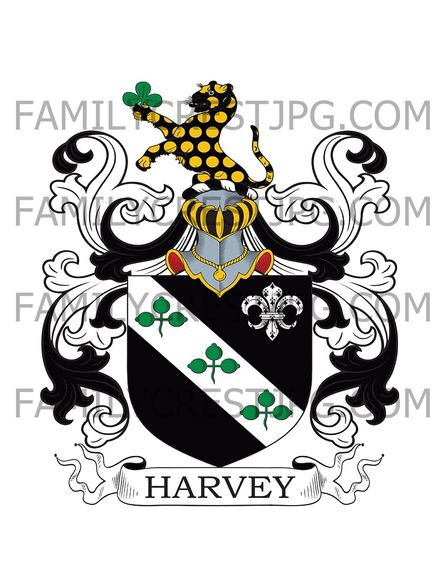 Harvey Family Crest - Oulton &amp; Westham, co. Suffolk, England