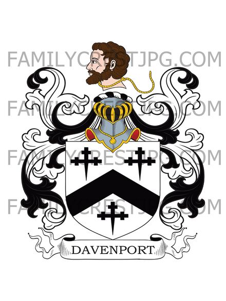 Davenport Family Crest - Davenport, co. Cheshire, England